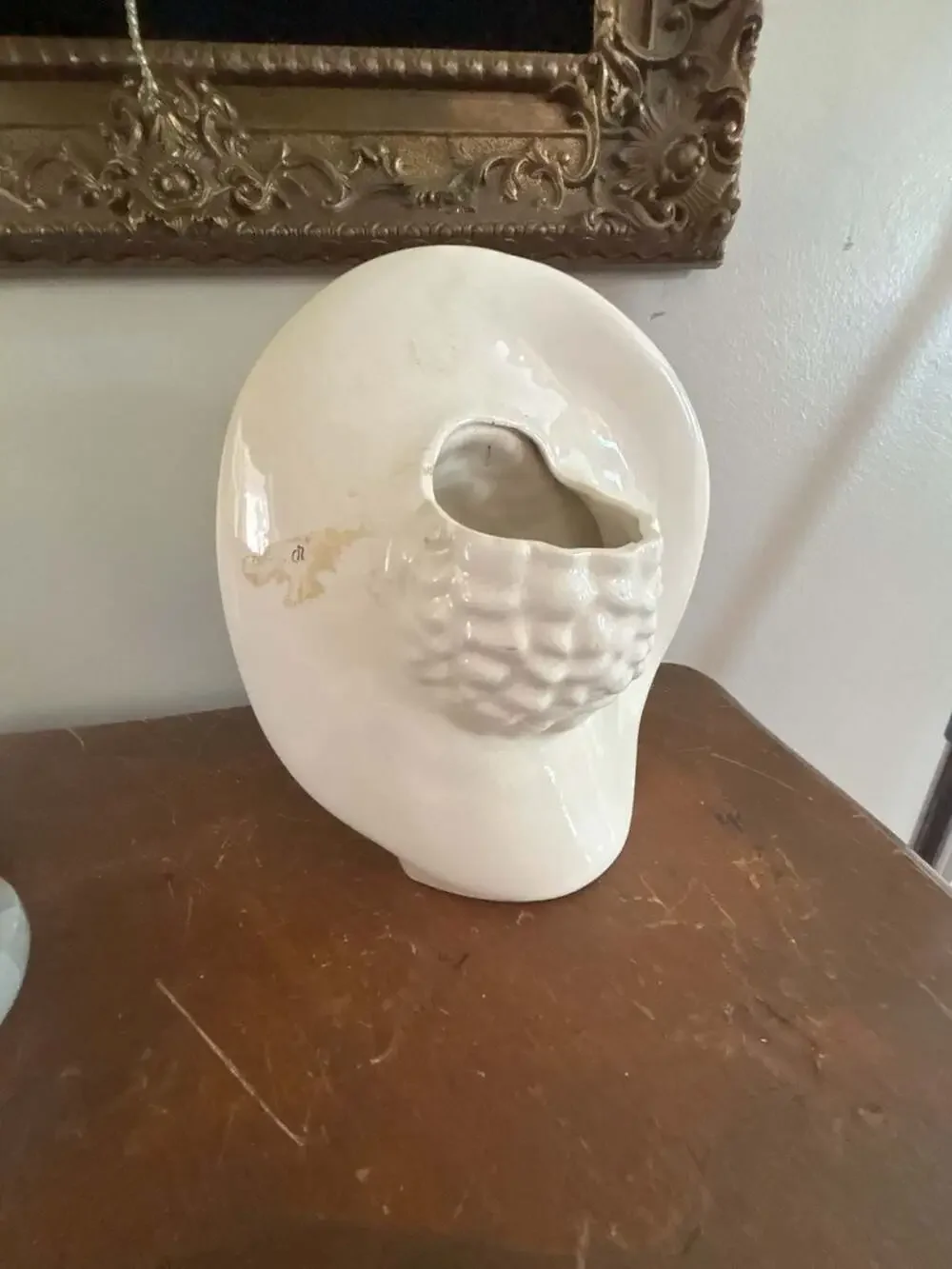 Vintage Royal Haeger Art Deco White Ceramic Lady Head Vase Planter with Hat